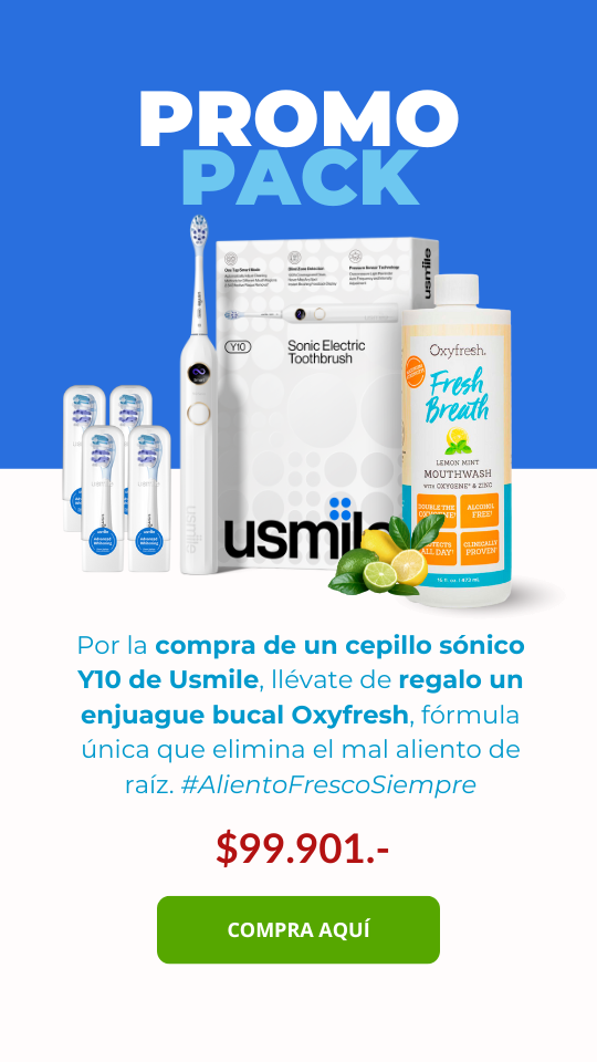 Promo pack: por la compra de un cepillo sónico Y10 de Usmile, llévate de regalo un enjuague bucal Oxyfresh